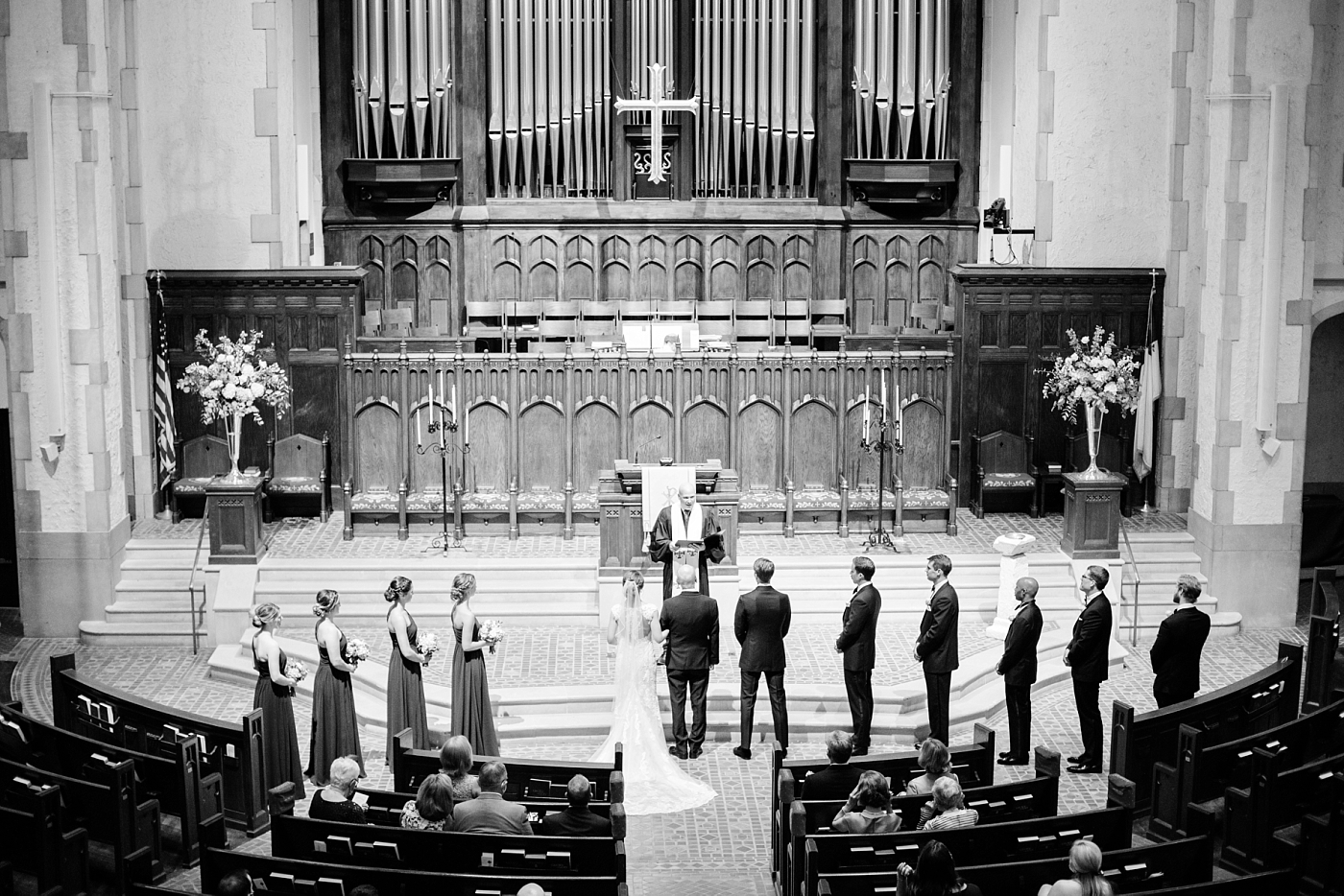 wedding ceremony at the first presbyterian church of atlanta