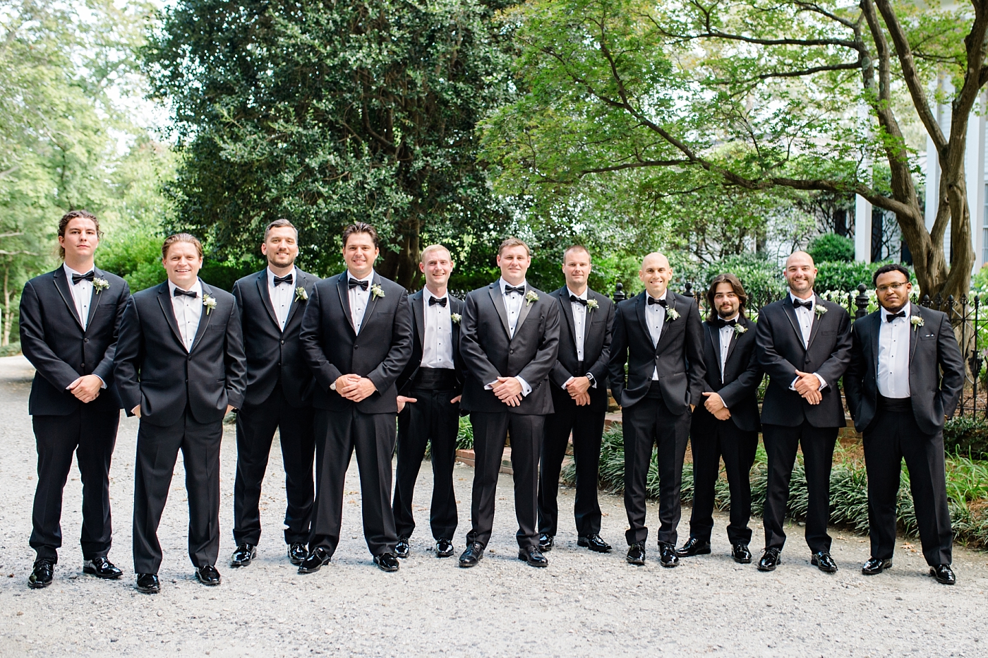 groom and groomsmen at flint hill wedding