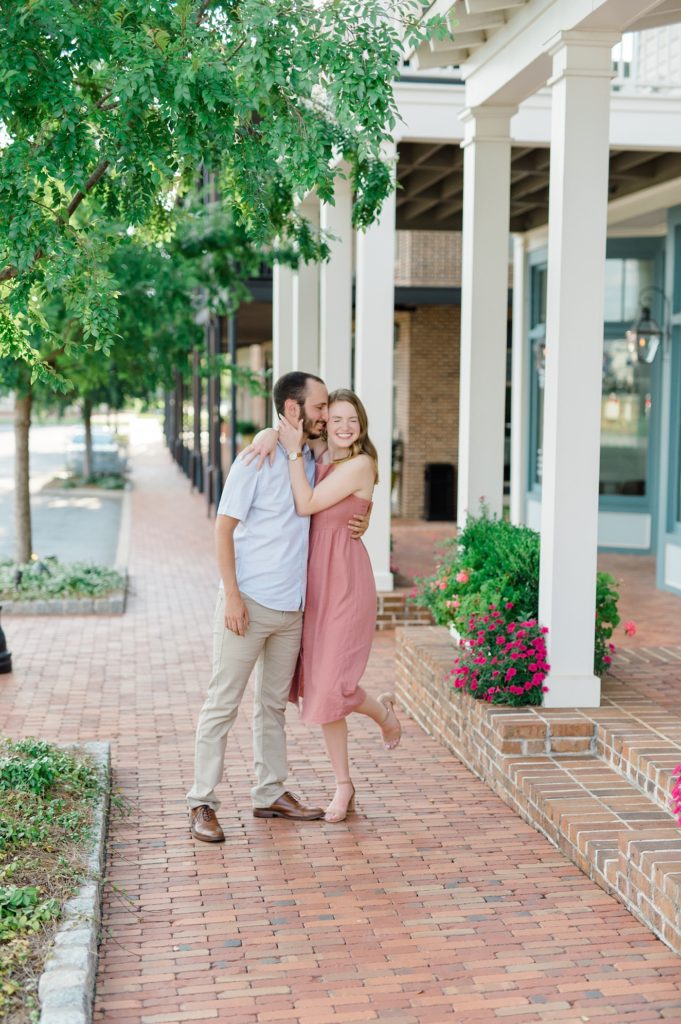 engaged couple at old town columbus