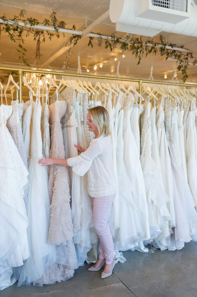 woman wedding dress shopping in Atlanta